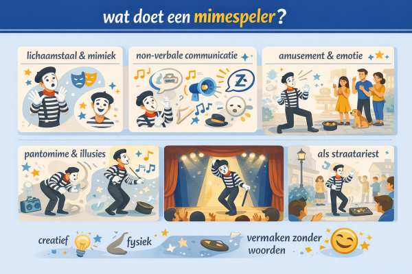 Alles over het beroep mimespeler Wat doet een mimespeler
